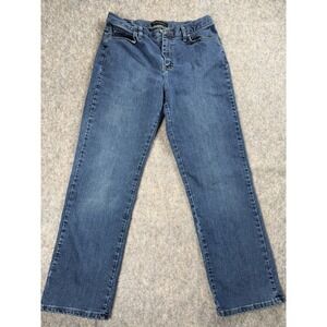 Lee Platinum Label Relaxed Fit Straight Leg Jeans Dark Wash Blue Women 12M